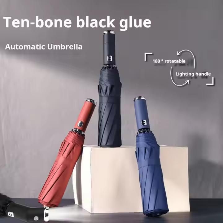 3Fold Automatic UV LED Light Windproof Umbrella