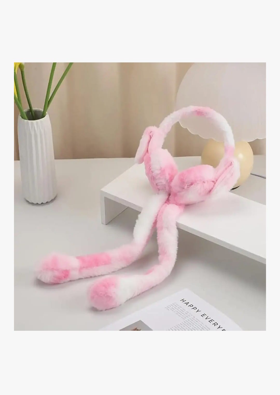 Jumping Rabbit Ear Winter Soft Warm Ear Muff For Girls & Kids - MultiColor Hair Band ( Pack Of 1 )