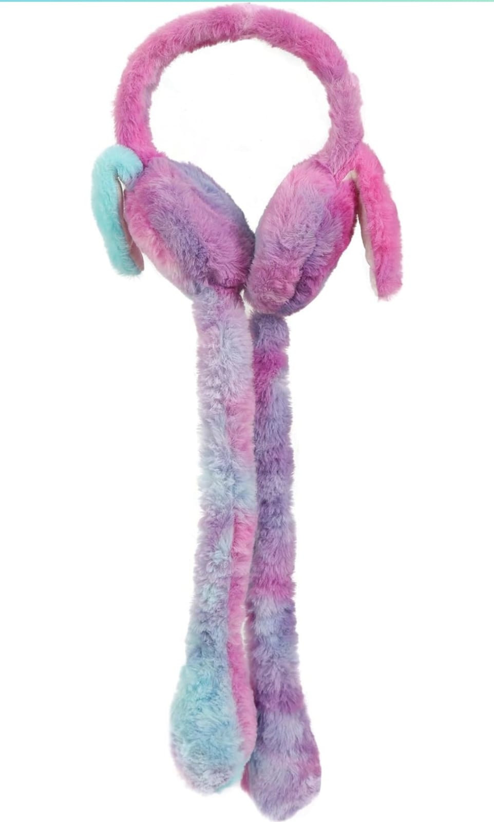 Jumping Rabbit Ear Winter Soft Warm Ear Muff For Girls & Kids - MultiColor Hair Band ( Pack Of 1 )