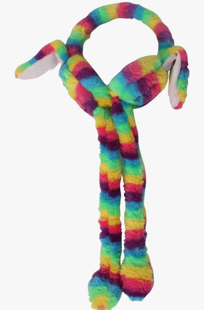 Jumping Rabbit Ear Winter Soft Warm Ear Muff For Girls & Kids - MultiColor Hair Band ( Pack Of 1 )